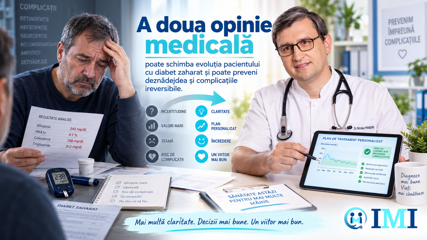 A doua opinie medicala schimba modelul de evoluție al pacientului cu diabet zaharat
