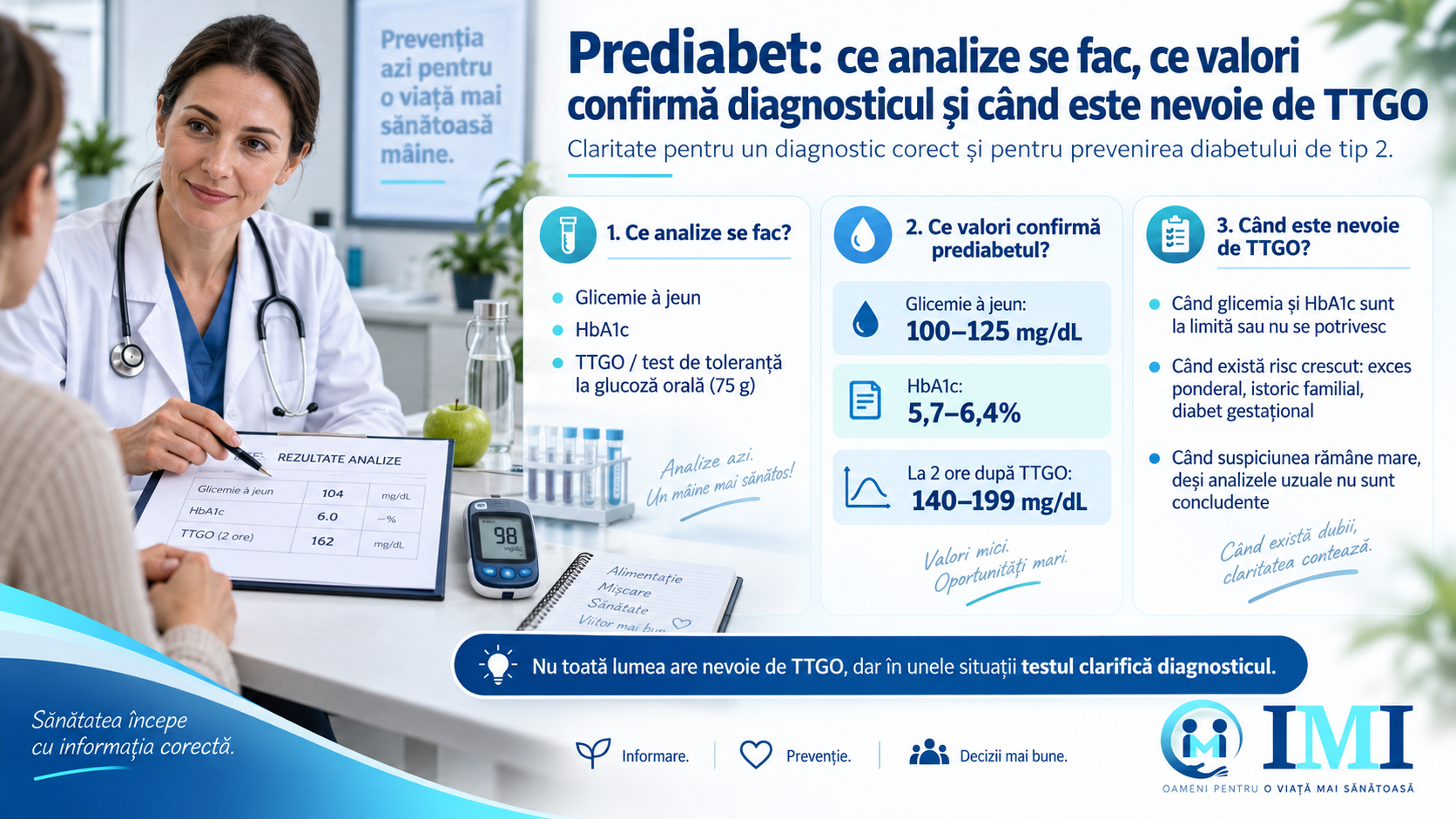 Prediabet: ce analize se fac, ce valori confirmă diagnosticul și când este nevoie de TTGO