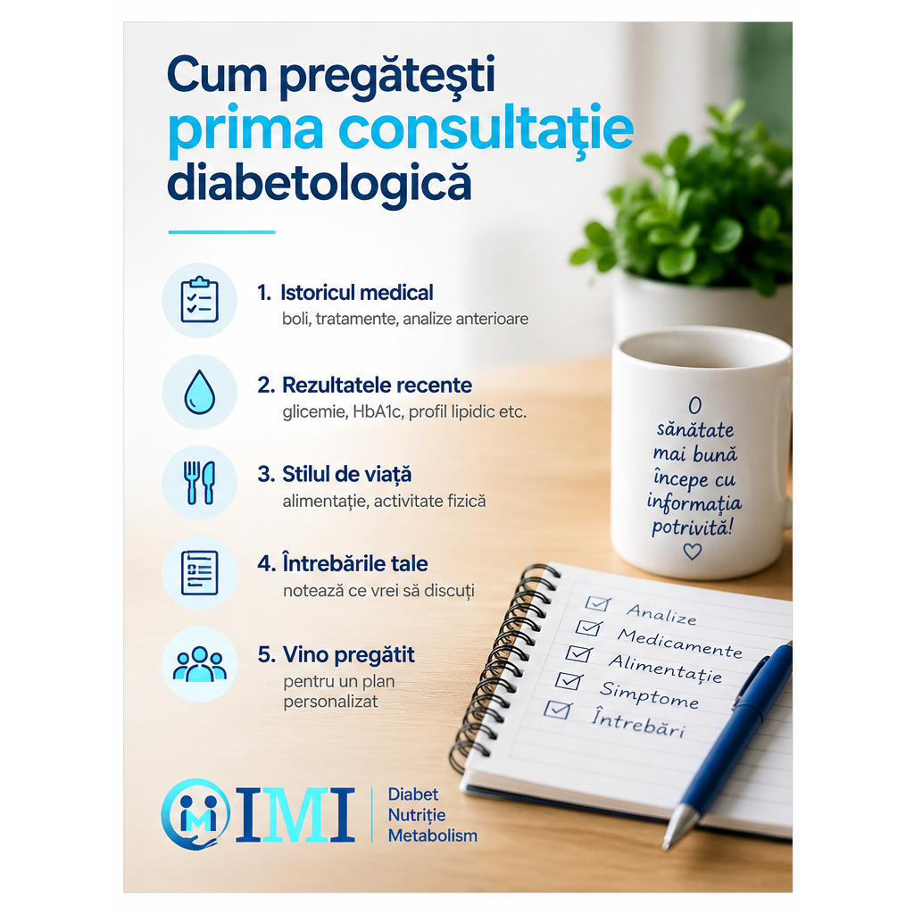 Cum pregătești prima consultație diabetologică