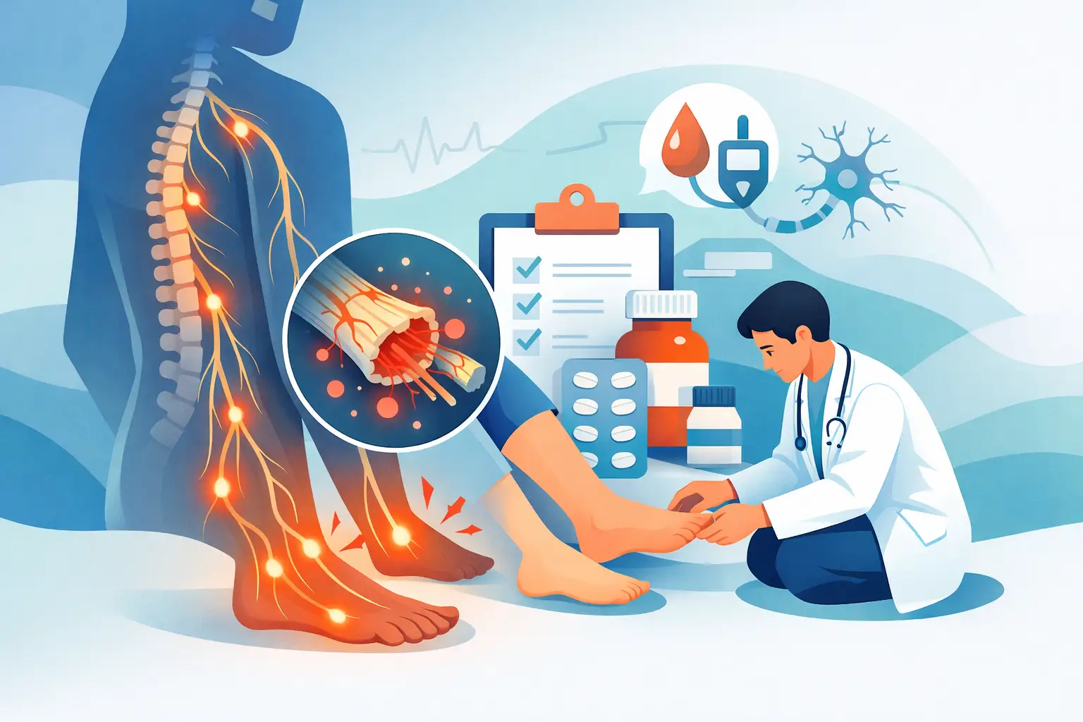 Neuropatie diabetică: simptome și tratament
