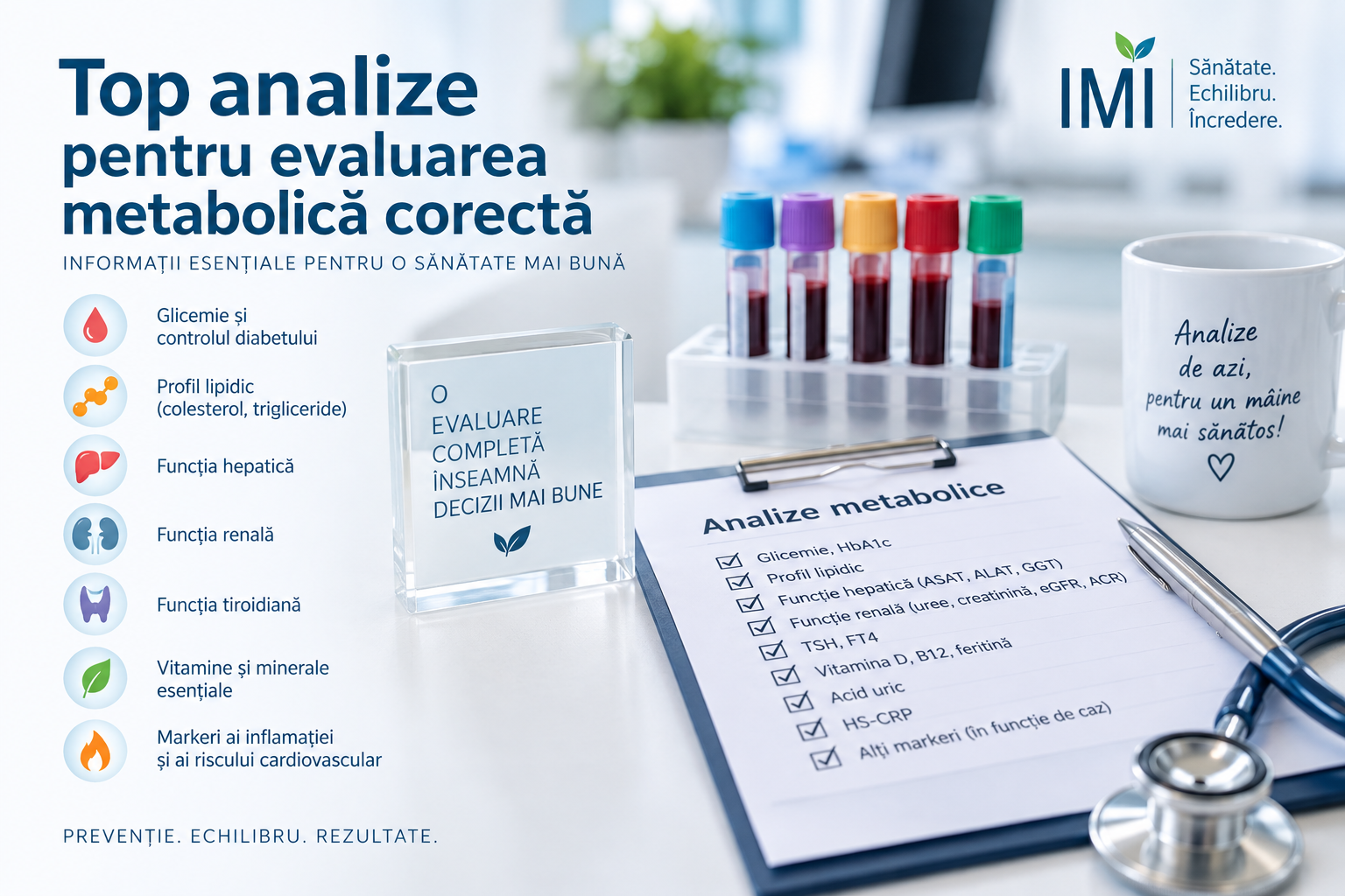 Top analize pentru evaluarea metabolică corectă
